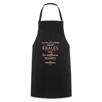 Femmes égales les meilleures deviennent routières - Tablier de cuisine - noir - Devant - AI Model Male 185 dark (185cm)