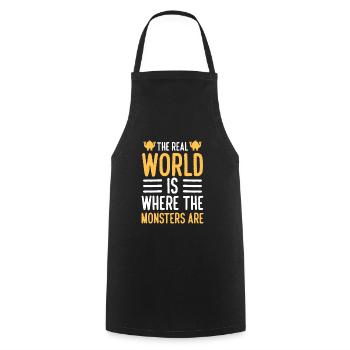 Cute Little Sister Brother - Cooking Apron - black - Front - AI Model Male 185 dark (185cm)