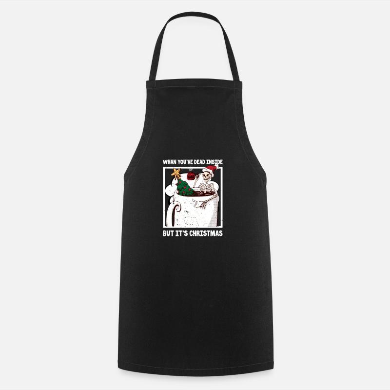 Christmas Skeleton - Cooking Apron - black