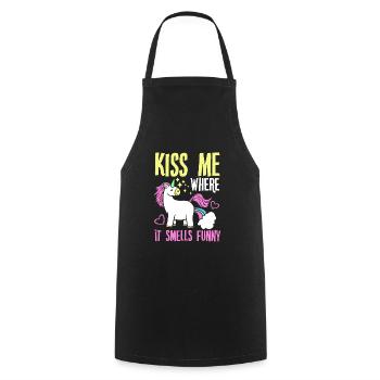 Licorne arc-en-ciel Unicorn Party T-shirt cadeau - Tablier de cuisine - noir - Devant - AI Model Male 185 dark (185cm)