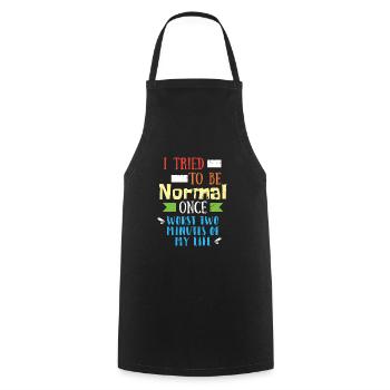 Funny quote - Cooking Apron - black - Front - AI Model Male 185 dark (185cm)