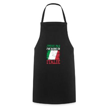 I can't, I'm going to Italy. Future Italian - Cooking Apron - black - Front - AI Model Male 185 dark (185cm)