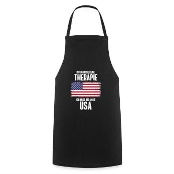 Therapie USA Amerika Nationalität Geschenk - Kochschürze - Schwarz - Vorne - AI Model Male 185 dark (185cm)