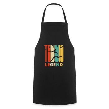 Vintage Retro Tennis-Legenden-Geschenke für Tennisliebhaber - Kochschürze - Schwarz - Vorne - AI Model Male 185 dark (185cm)