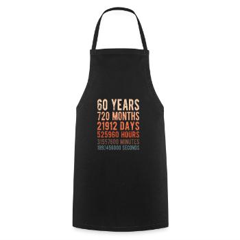 60e anniversaire - 60 ans - Tablier de cuisine - noir - Devant - AI Model Male 185 dark (185cm)