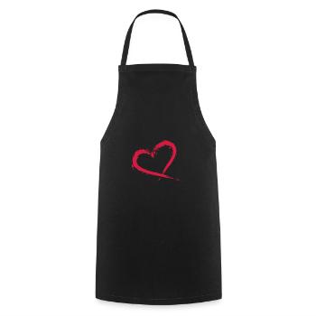 Herz Rot Design Bürste Vektorgrafik - Kochschürze - Schwarz - Vorne - AI Model Male 185 dark (185cm)