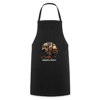 Preserve & Protect Hedgehog Animal Forest Nature Environment - Cooking Apron - black - Front - AI Model Male 185 dark (185cm)