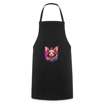 Regenbogenfahne Chihuahua Pride Hund bunte Liebe - Kochschürze - Schwarz - Vorne - AI Model Male 185 dark (185cm)