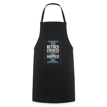 Retired Engineer Happy Retirement Gift - Cooking Apron - black - Front - AI Model Male 185 dark (185cm)