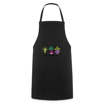 Thym au navet La betterave Motif végétal drôle - Tablier de cuisine - noir - Devant - AI Model Male 185 dark (185cm)