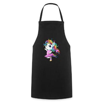 Ballett Einhorn Ballerina - Kochschürze - Schwarz - Vorne - AI Model Male 185 dark (185cm)