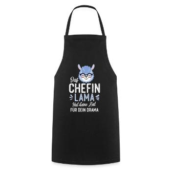 Chefin Lama Spruch Lustige Geschenkidee - Kochschürze - Schwarz - Vorne - AI Model Male 185 dark (185cm)
