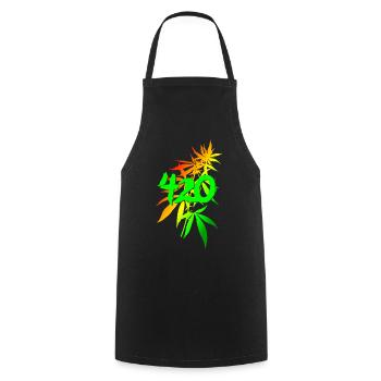 420 cannabis - Cooking Apron - black - Front - AI Model Male 185 dark (185cm)