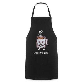 Kaffeeliebhaber Frühstück Kaffee Trinken Spruch - Kochschürze - Schwarz - Vorne - AI Model Male 185 dark (185cm)