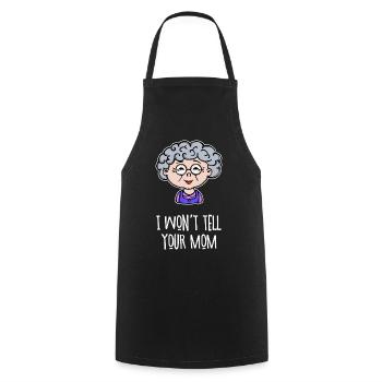 Grandmother Grandma Old Woman Glasses Funny Statement - Cooking Apron - black - Front - AI Model Male 185 dark (185cm)
