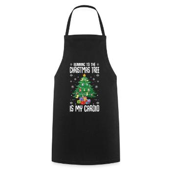 Going to the Christmas tree is my cardio - Cooking Apron - black - Front - AI Model Male 185 dark (185cm)