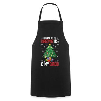 Going to the Christmas tree is my cardio - Cooking Apron - black - Front - AI Model Male 185 dark (185cm)