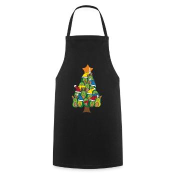 Christmas Avocado Christmas tree Christmas tree - Cooking Apron - black - Front - AI Model Male 185 dark (185cm)