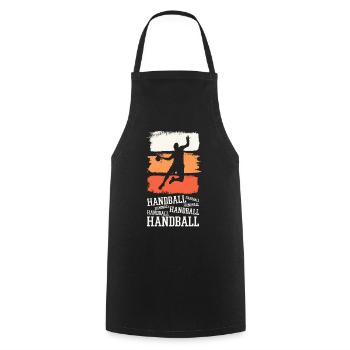 Handball Handball Player Handball Player Vintage Retro - Tablier de cuisine - noir - Devant - AI Model Male 185 dark (185cm)