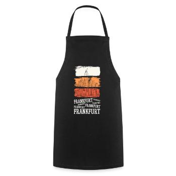 Frankfurt Germany City Skyline Vintage Retro - Cooking Apron - black - Front - AI Model Male 185 dark (185cm)