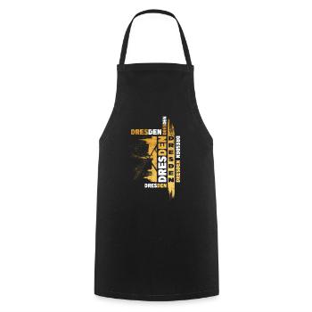 Dresde Allemagne City Skyline Police Gold - Tablier de cuisine - noir - Devant - AI Model Male 185 dark (185cm)