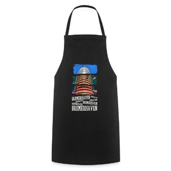 Bremerhaven Allemagne City Skyline Vintage - Tablier de cuisine - noir - Devant - AI Model Male 185 dark (185cm)