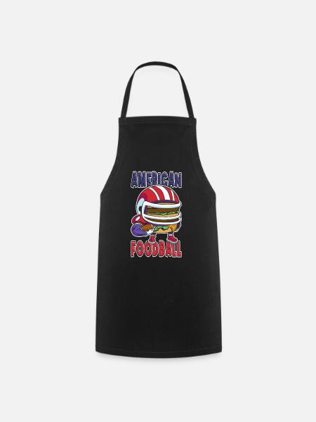 American Football Burger Spieler Cartoon Fan - Kochschürze - Schwarz
