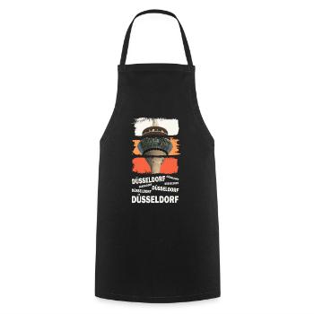 Dusseldorf Germany City Skyline Vintage Retro - Cooking Apron - black - Front - AI Model Male 185 dark (185cm)