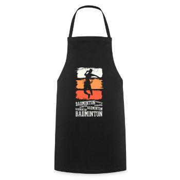 Badminton Badminton Sport Player Vintage Rétro - Tablier de cuisine - noir - Devant - AI Model Male 185 dark (185cm)