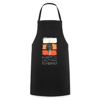 Düsseldorf Japan Stadt Skyline Vintage Retro - Kochschürze - Schwarz - Vorne - AI Model Male 185 dark (185cm)
