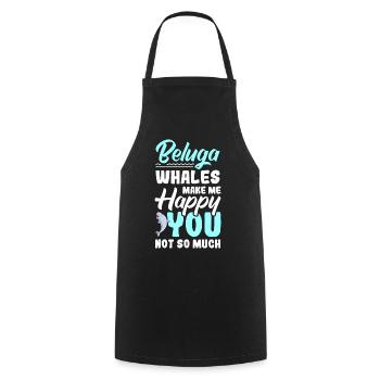 Beluga Whale Beluga Whale Whale Watching Dolphin Dolphin - Cooking Apron - black - Front - AI Model Male 185 dark (185cm)