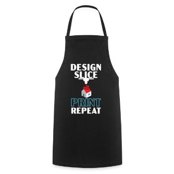 Design Slice Printing Repetition Machinist 3D Printing - Cooking Apron - black - Front - AI Model Male 185 dark (185cm)