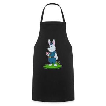 Bunny Policier Donut Police - Tablier de cuisine - noir - Devant - AI Model Male 185 dark (185cm)