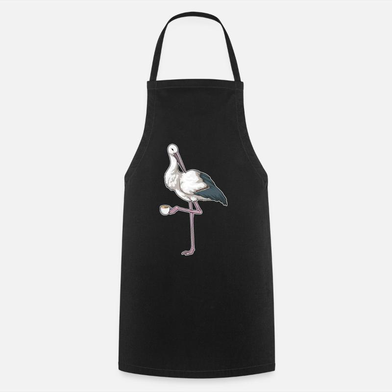 Storch Tasse Kaffee - Kochschürze - Schwarz