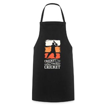 Cricket Cricketer Batsman Sport Vintage - Cooking Apron - black - Front - AI Model Male 185 dark (185cm)