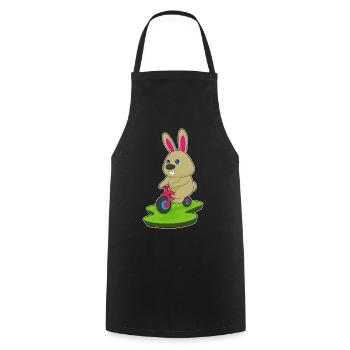 Rabbit Bicycle - Cooking Apron - black - Front - AI Model Male 185 dark (185cm)