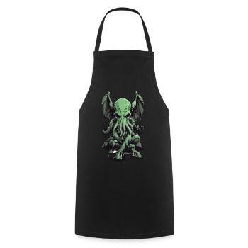 Slimy Halloween Cthulhu Tentacles Monster - Cooking Apron - black - Front - AI Model Male 185 dark (185cm)