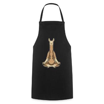 Lama Yoga Fitness Méditation - Tablier de cuisine - noir - Devant - AI Model Male 185 dark (185cm)