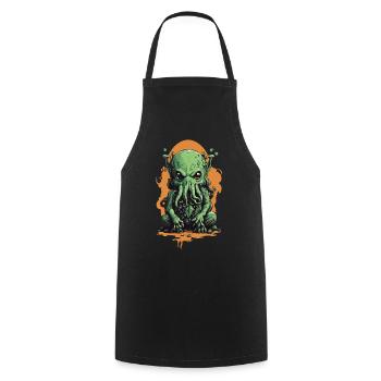 Spooky Cthulhu's Night Halloween Mysticism Design - Cooking Apron - black - Front - AI Model Male 185 dark (185cm)