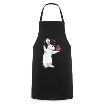 Sorcier de Pâques Lapin - Tablier de cuisine - noir - Devant - AI Model Male 185 dark (185cm)