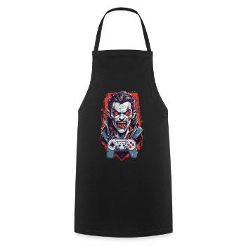 Rétro Vampire goule Halloween Gamer Design - Tablier de cuisine - noir - Devant - AI Model Male 185 dark (185cm)