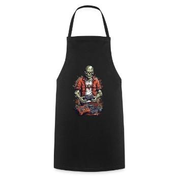 Zombie Gamer Retro Halloween Jeu Amusant - Tablier de cuisine - noir - Devant - AI Model Male 185 dark (185cm)