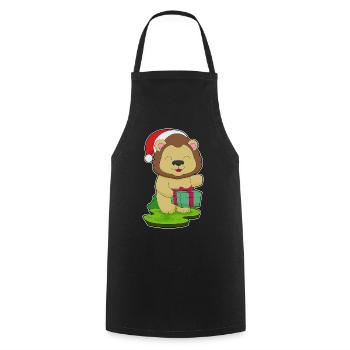 Forfait Noël Lion - Tablier de cuisine - noir - Devant - AI Model Male 185 dark (185cm)