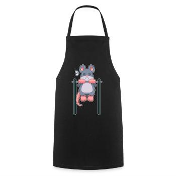Mouse Bodybuilders Pull-ups Bodybuilding - Cooking Apron - black - Front - AI Model Male 185 dark (185cm)