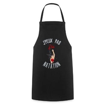 J'peux pas j'ai Natation - Tablier de cuisine - noir - Devant - AI Model Male 185 dark (185cm)