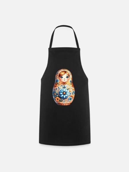 Matryoshka Noble Gift - Cooking Apron - black