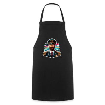 Capitaine coloré - Tablier de cuisine - noir - Devant - AI Model Male 185 dark (185cm)