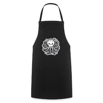 Octopus Octopus White Sticker - Cooking Apron - black - Front - AI Model Male 185 dark (185cm)
