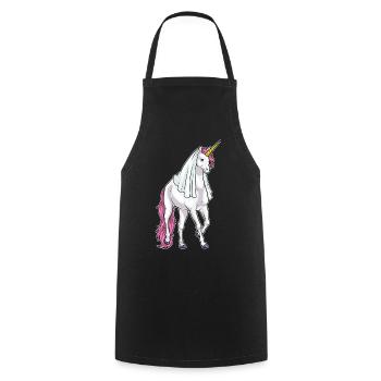 Einhorn Braut Schleier Hochzeit - Kochschürze - Schwarz - Vorne - AI Model Male 185 dark (185cm)