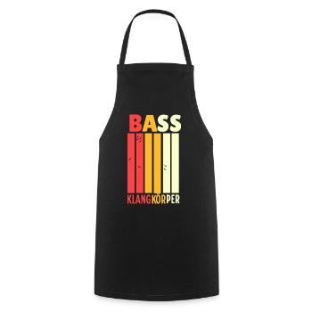 Chor: Bass Klangkörper für Musiker - Kochschürze - Schwarz - Vorne - AI Model Male 185 dark (185cm)